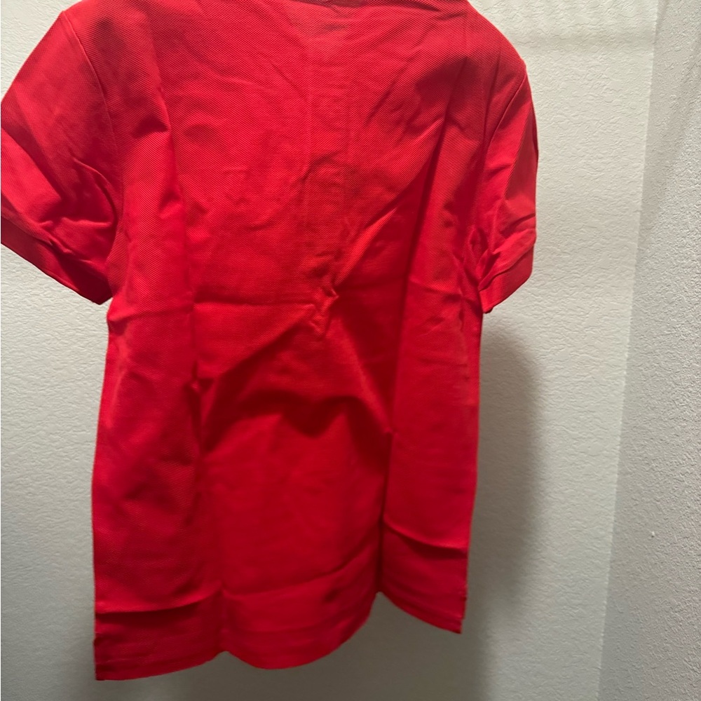 Burberry Vibrant Red Polo with Check Detail - Picture 3 of 6